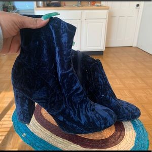 Blue suede boots